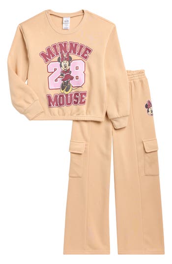 Assorted X Disney® Kids' Minnie Mouse Sweatshirt & Joggers Set In Brown
