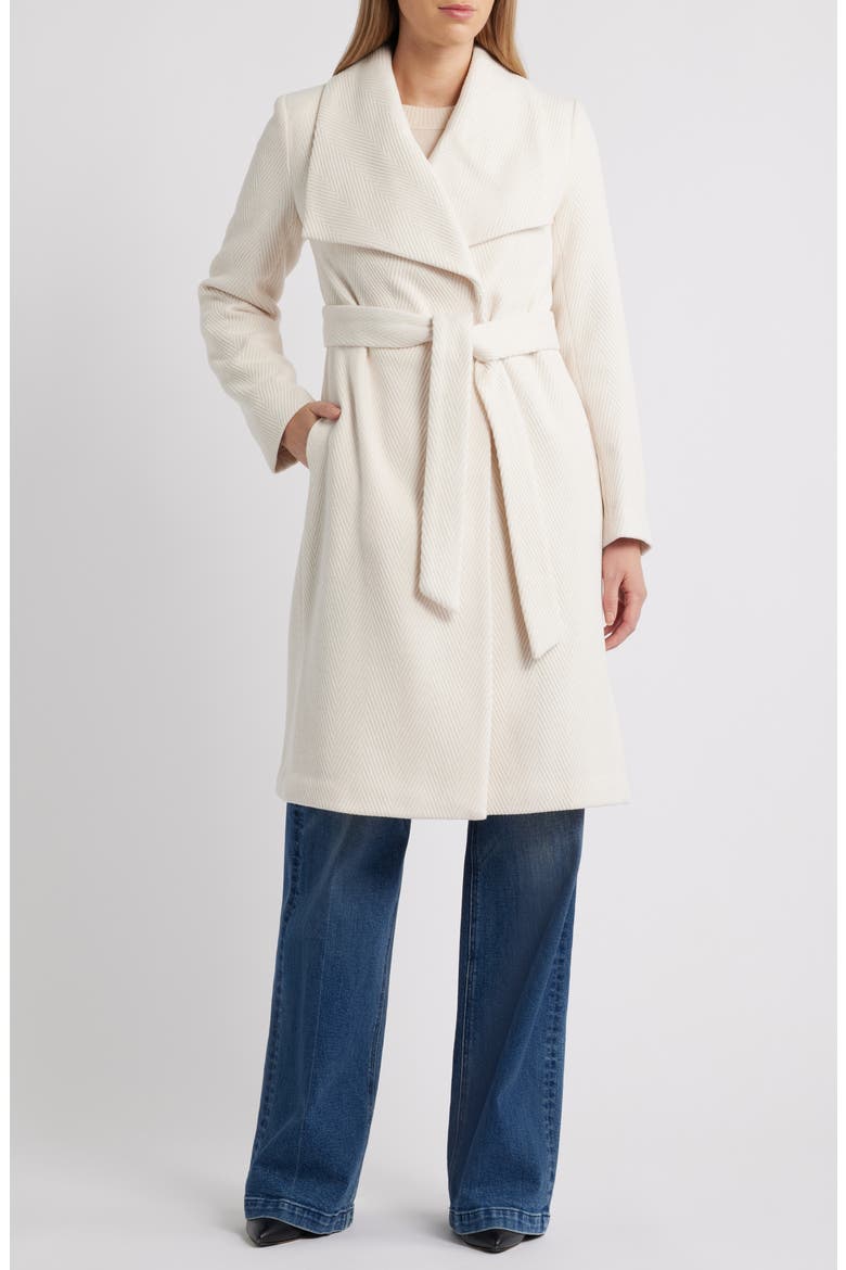Chevron Pattern Tie Waist Coat, Main, color, MODERN IVORY