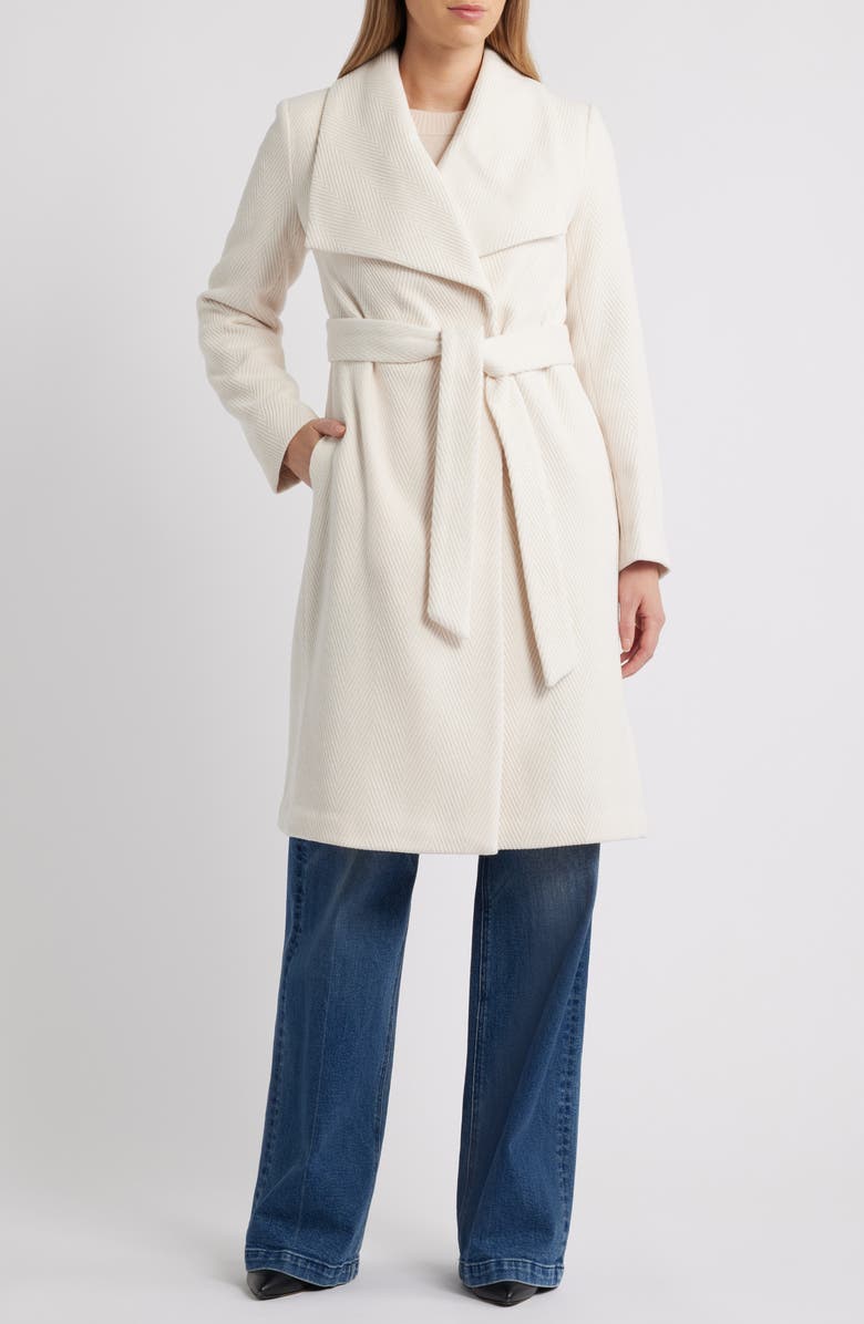 Sam Edelman Chevron Pattern Tie Waist Coat, Main, color, Modern Ivory