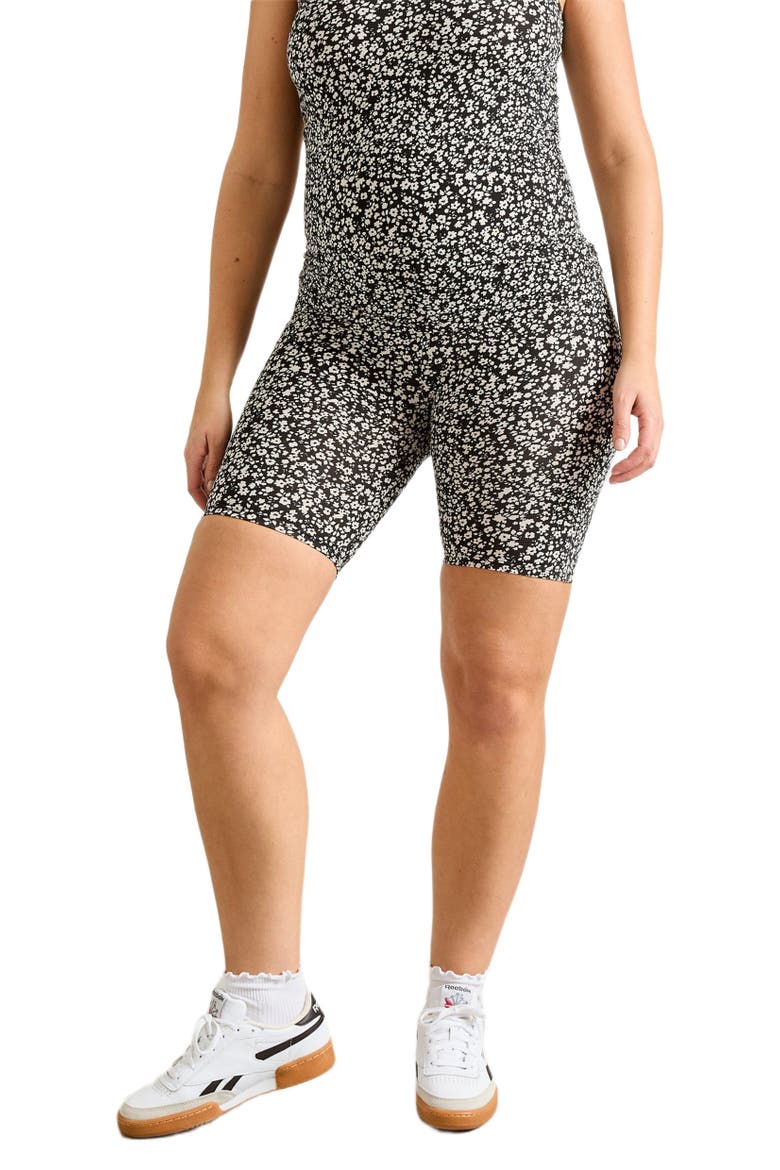 The Maternity Bodyflex Bike Short, Alternate, color, Abstract Floral