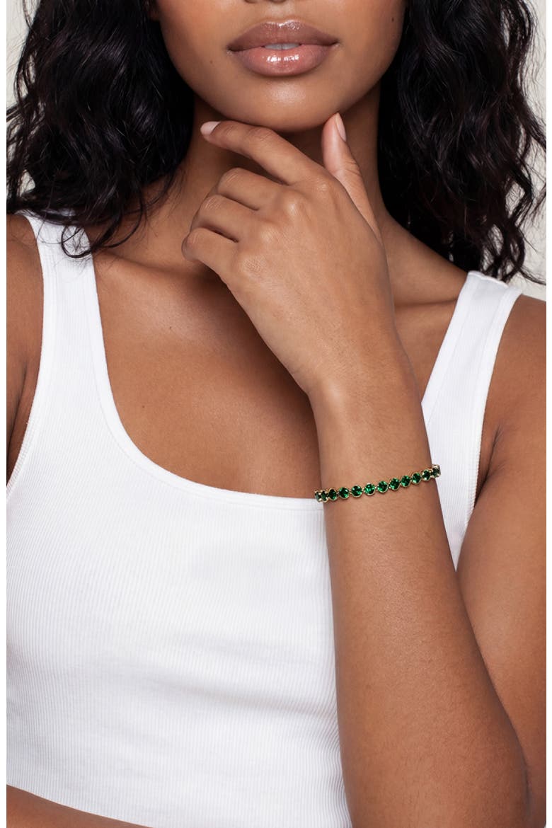 Cubic Zirconia Tennis Necklace, Alternate, color, GREEN