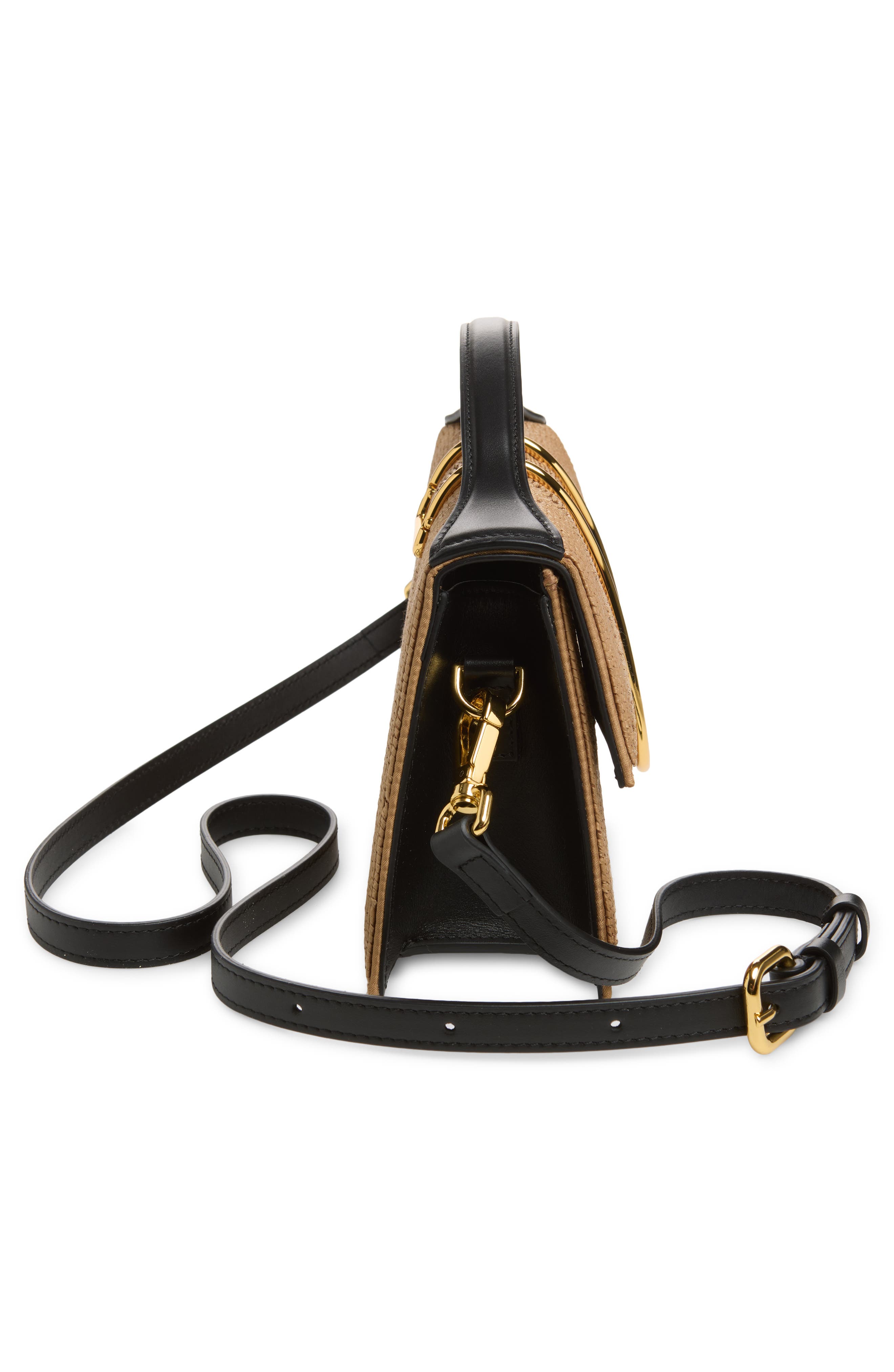 Jacquemus Le Grand Bambino Raffia Handbag, Alternate, color, Beige