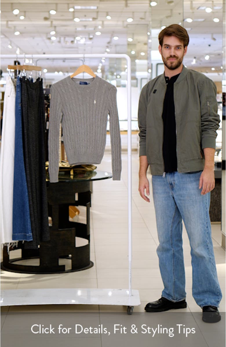 Cable Cotton Crewneck Sweater, sales video thumbnail