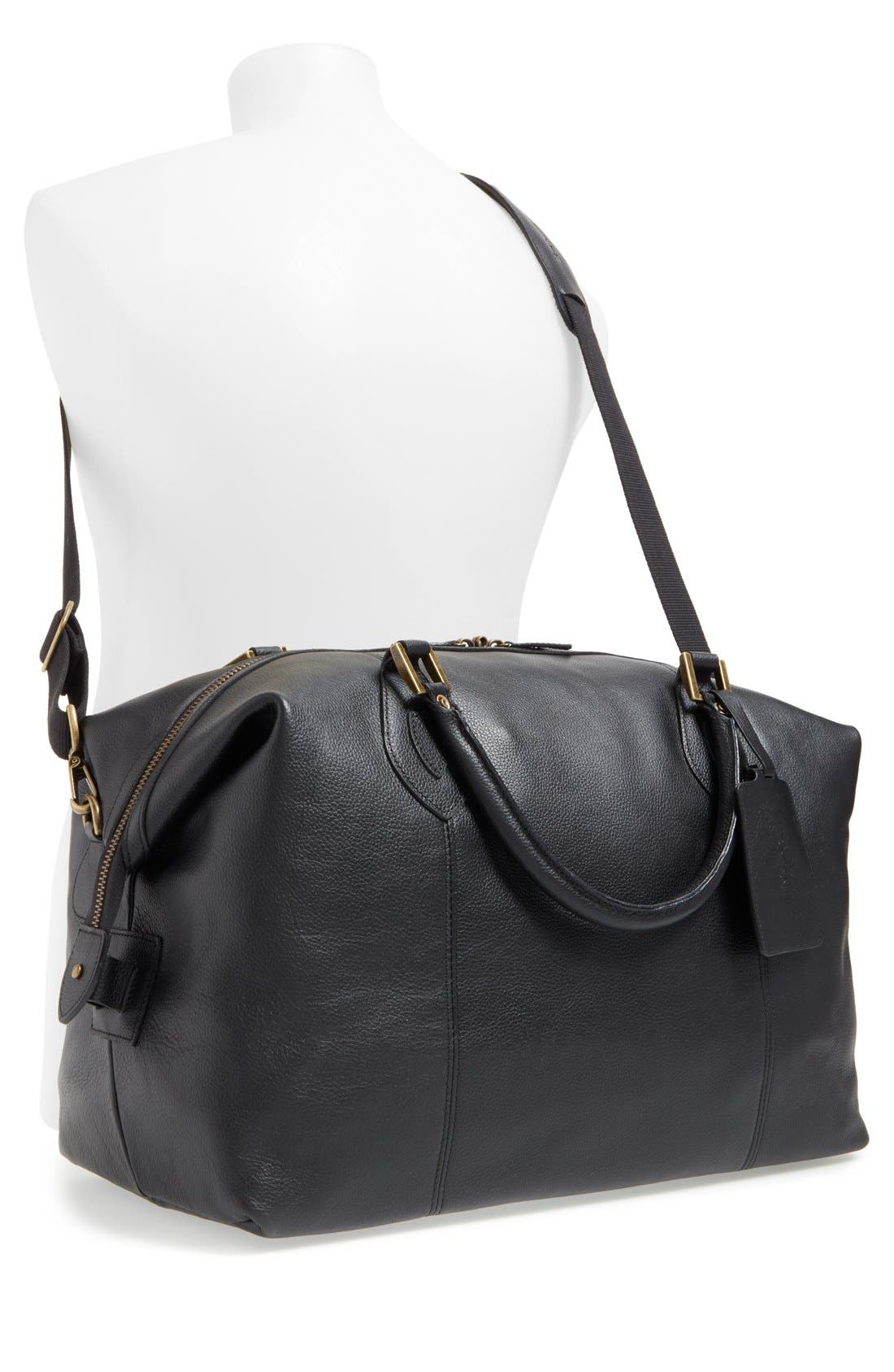 Barbour Leather Duffle Bag, Alternate, color, 