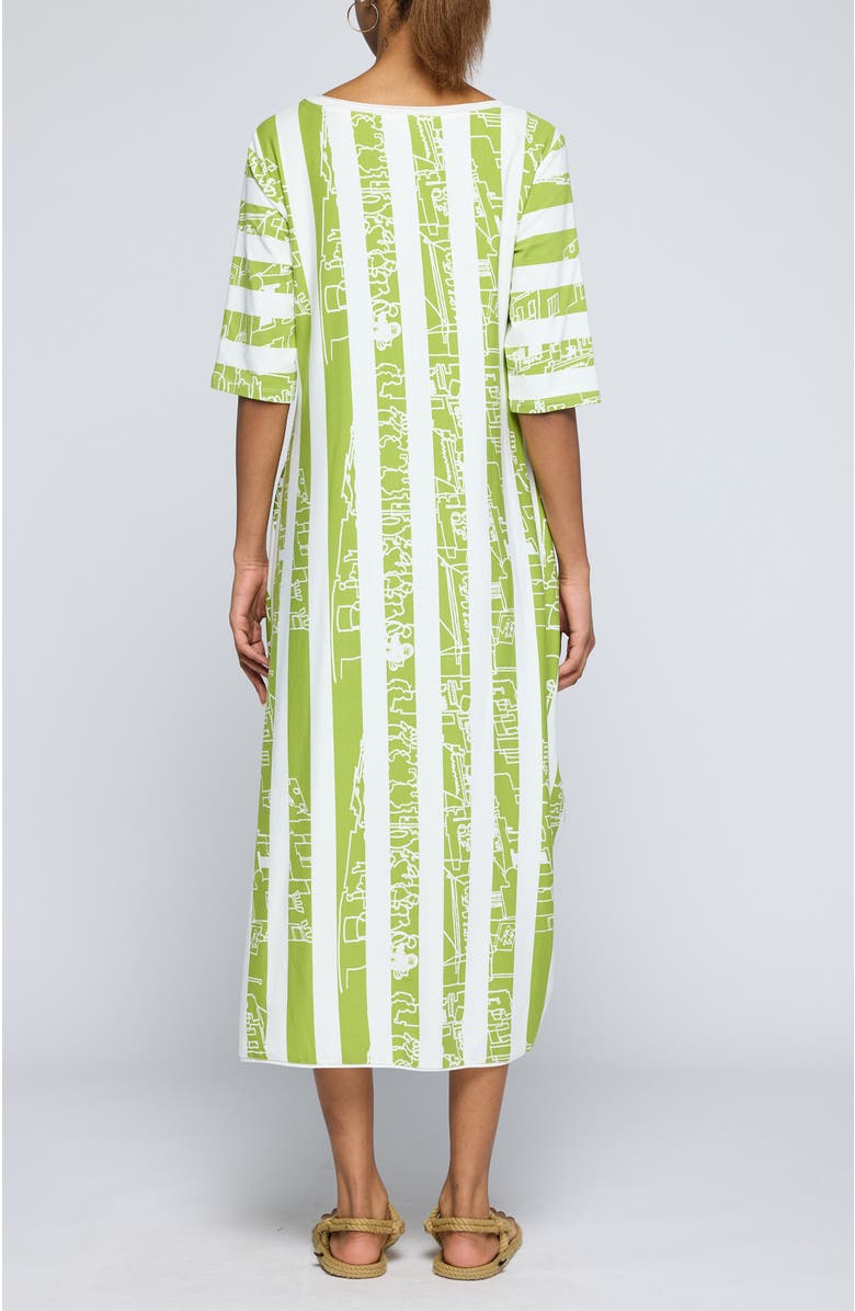 LUUKAA Amethyst Striped Jersey Dress, Alternate, color, Lime