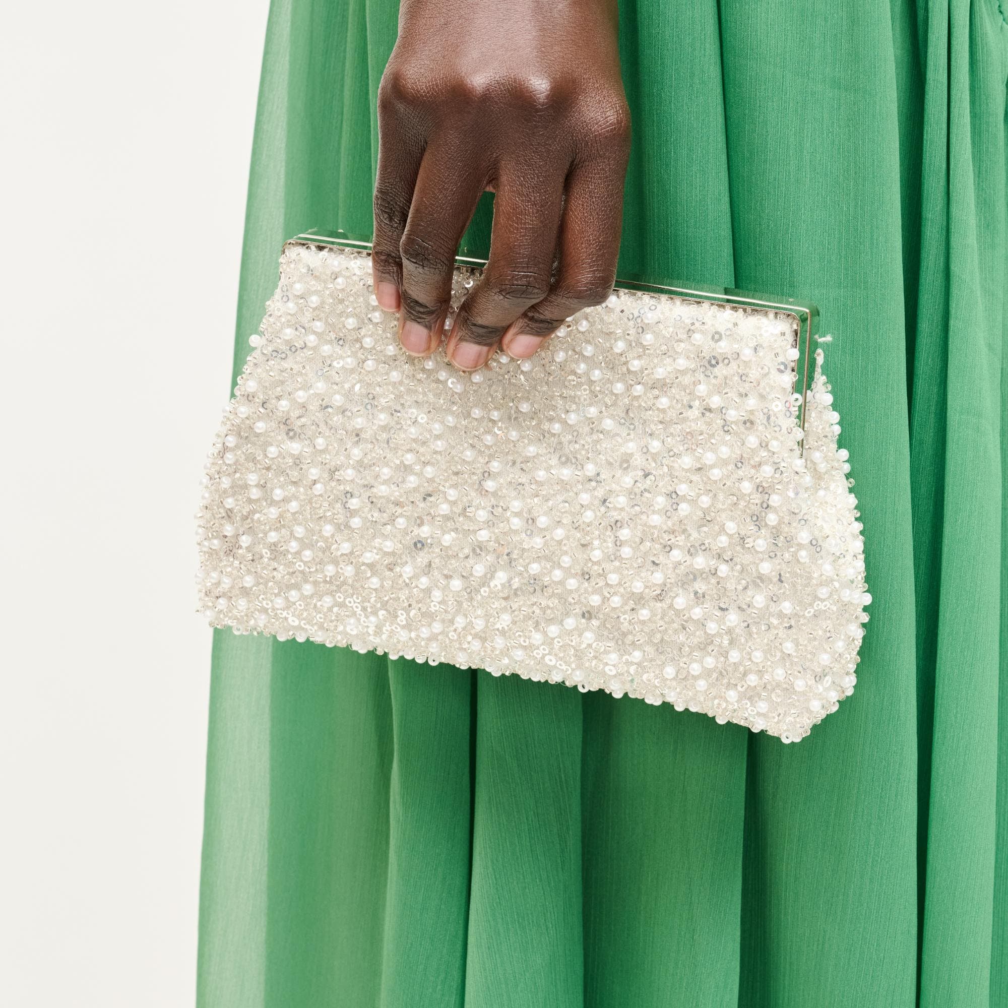 URBAN EXPRESSIONS HANDBAGS Glitz Evening Bag, Main, color, Ivory