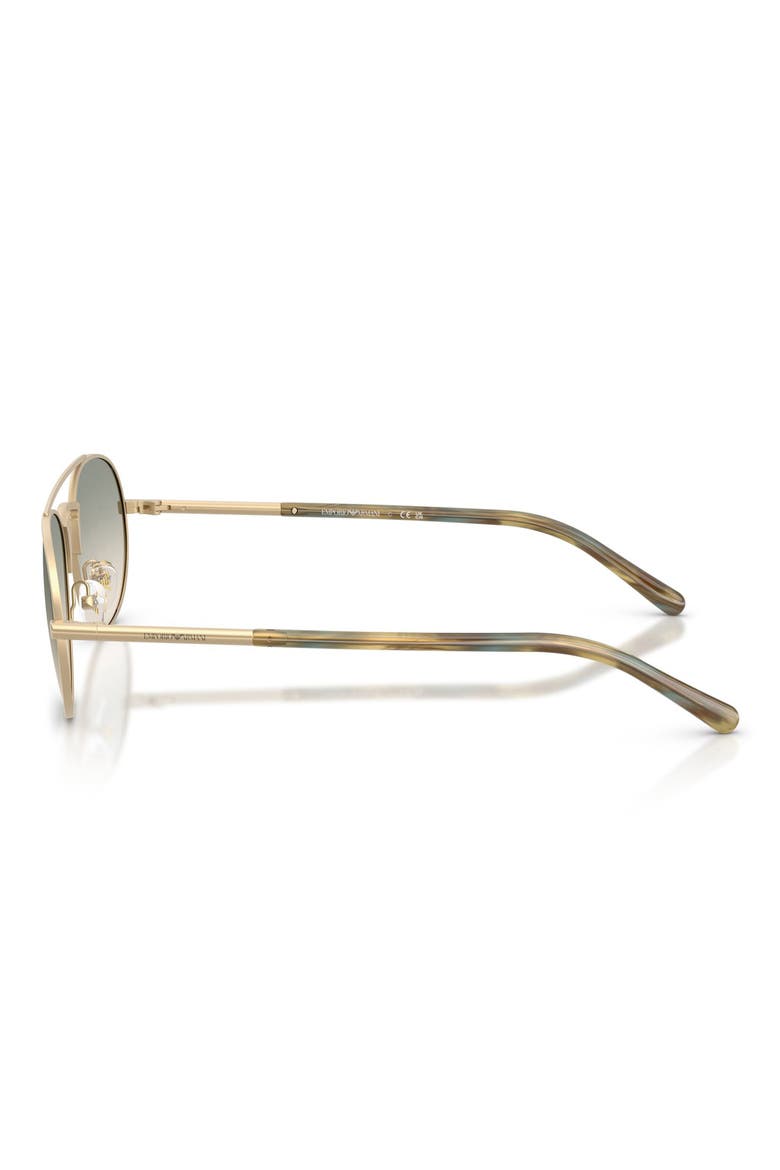 57mm Gradient Pilot Sunglasses, Alternate, color, MATTE PALE GOLD / BROWN GREEN