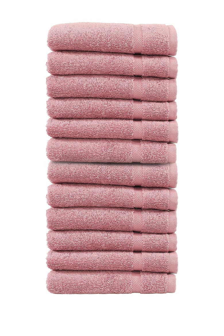 Denzi Washcloths - Set of 12 - Tea Rose, Main, color, TEA ROSE
