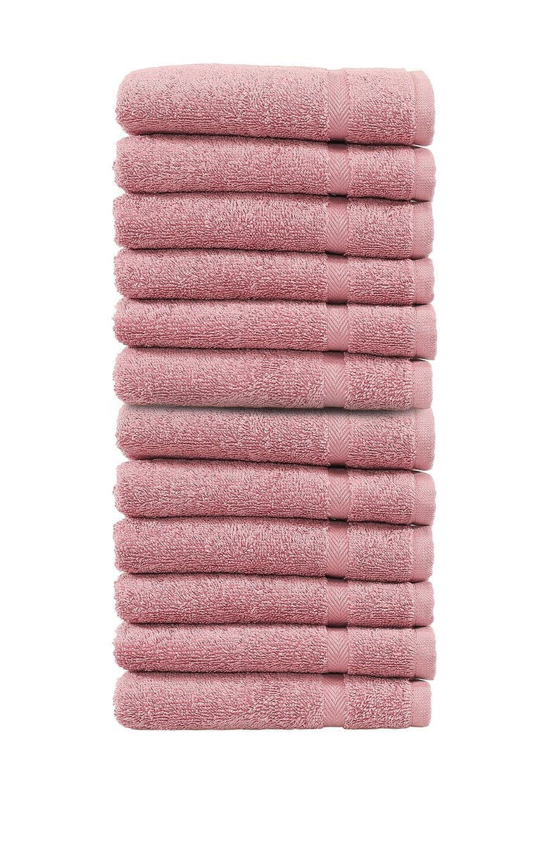 Linum Home Textiles Denzi Washcloths - Set of 12 - Tea Rose, Main, color, Tea Rose