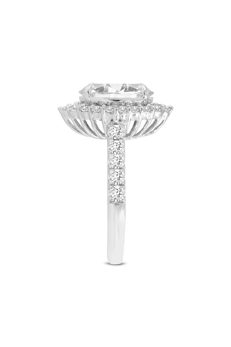 Marcia 14K White Gold Oval Lab Grown Diamond Halo Engagement Ring - 3.8 Ct, Alternate, color, 14K White Gold
