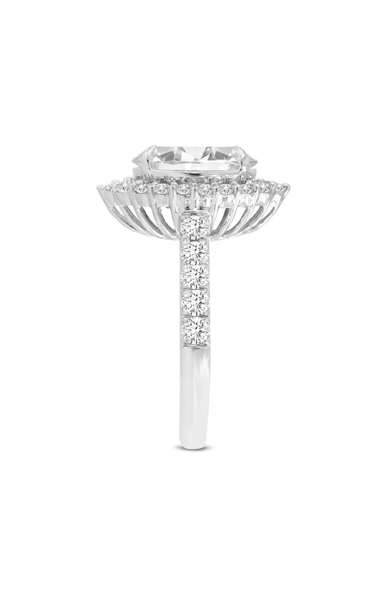 LuvMyJewelry Marcia 14K White Gold Oval Lab Grown Diamond Halo Engagement Ring - 3.8 Ct, Alternate, color, 14K White Gold
