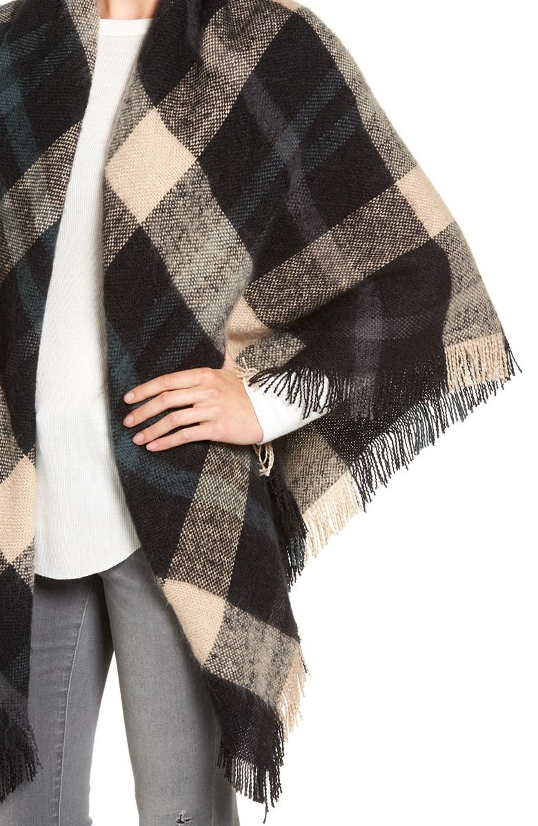 Treasure & Bond Treasure&Bond Plaid Blanket Wrap, Alternate, color,