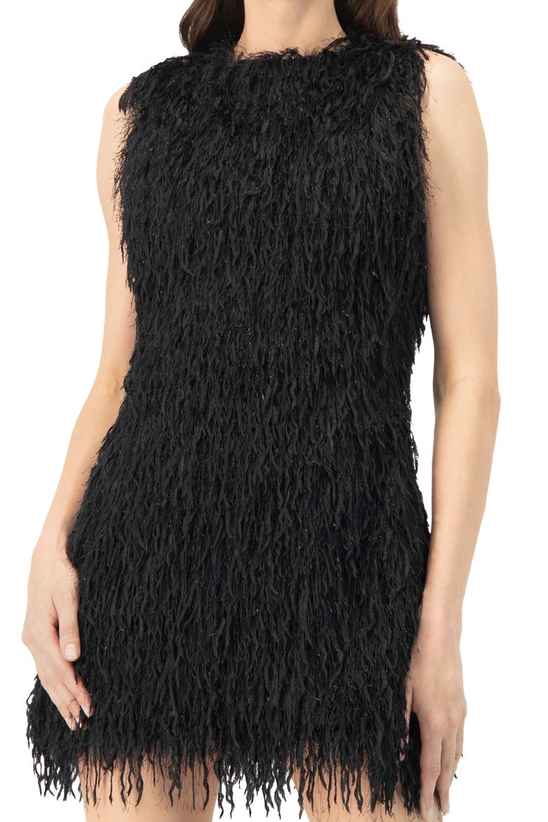 Fantasy  Short Dress with Round Neck, Alternate, color, Black