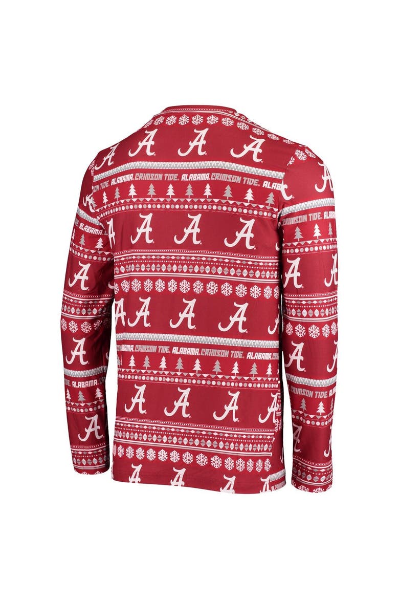 Men's Concepts Sport Crimson Alabama Crimson Tide Ugly Sweater Knit Long Sleeve Top and Pant Set, Alternate, color, Crimson