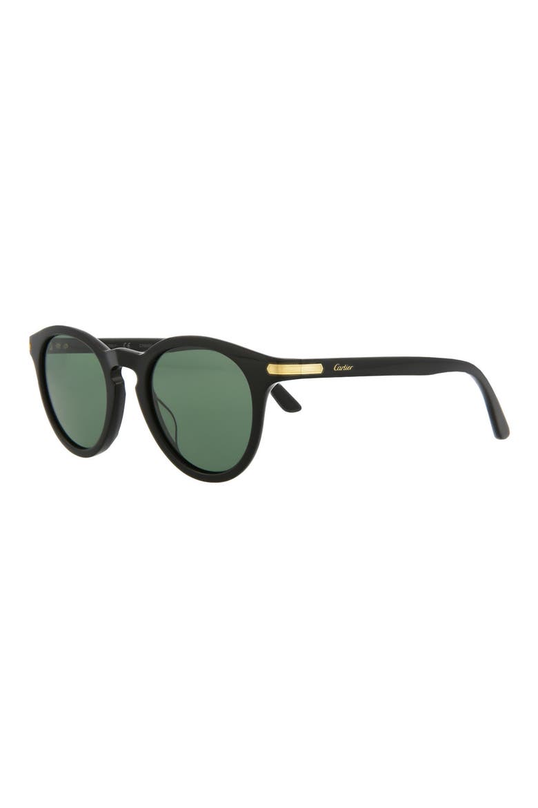 48mm Round Sunglasses, Alternate, color, BLACK BLACK GREEN