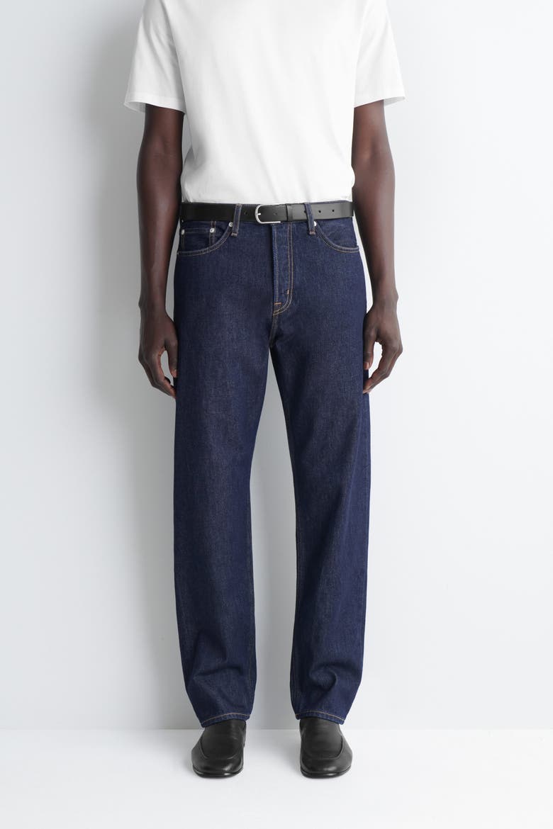 Signature Regular-fit Straight-leg Jeans, Alternate, color, DARK BLUE