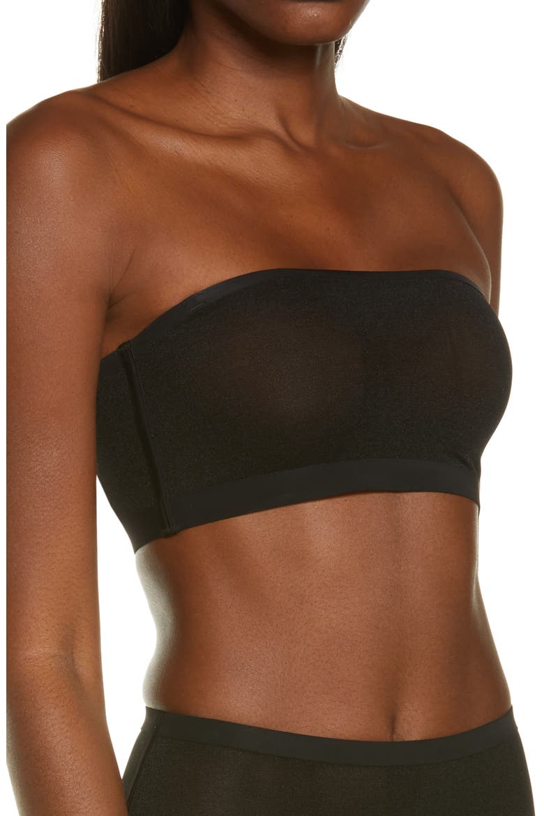 Sheer Sculpt Bandeau Bralette, Alternate, color, ONYX
