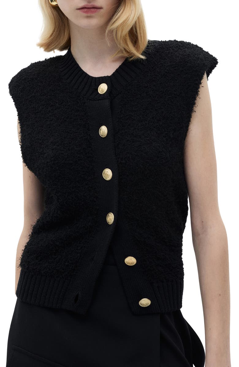 MANGO Button-Up Sweater Vest, Main, color, 