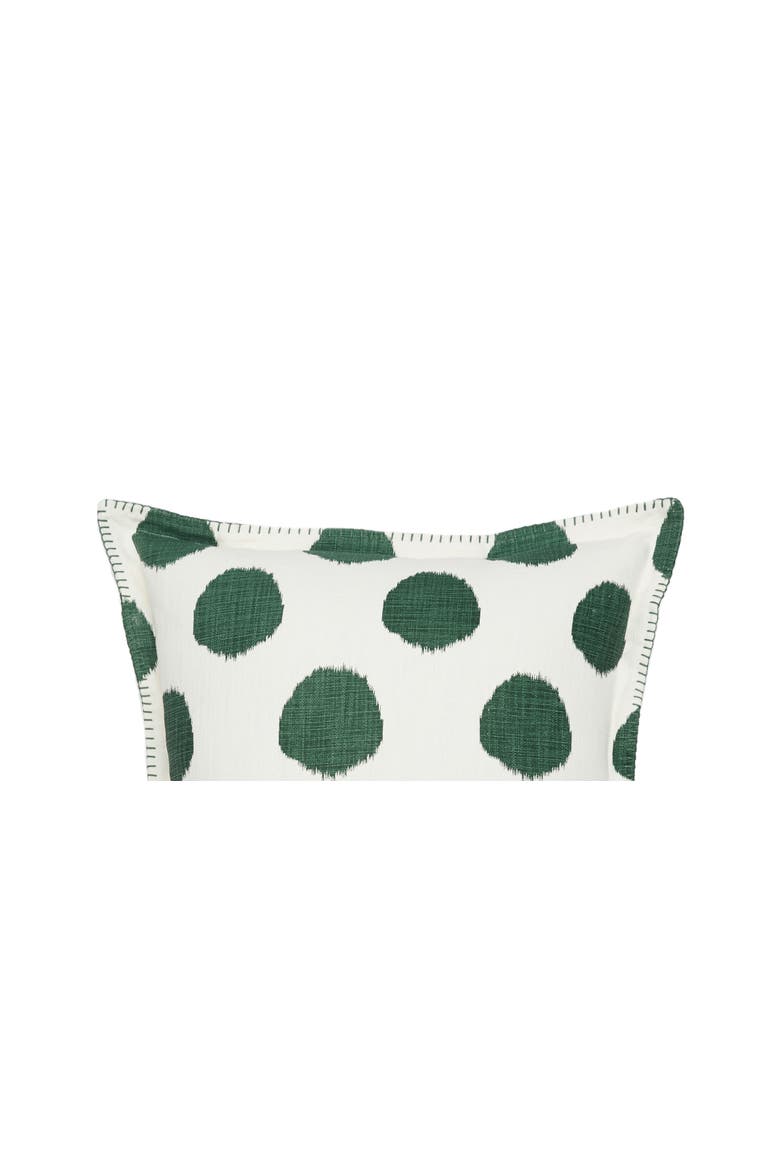 Jungle Forest Green Dot 100% Cotton Printed Accent Throw Pillow 20" x 20", Alternate, color, Green