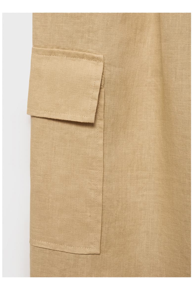 Linen Cargo Pants, Alternate, color, MUSTARD