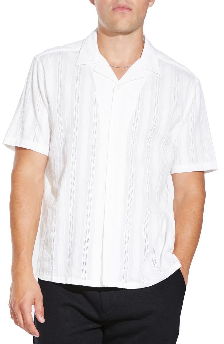 Civil Society Estevez Stripe Open Stitch Cotton Camp Shirt, Main, color, 
