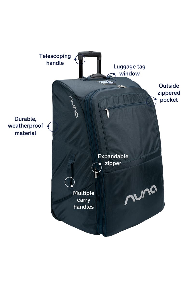 Nuna Wheeled Stroller & Car Seat Travel Bag, Alternate, color, Indigo