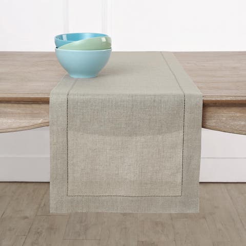 Linen Table Runner - Classic Hemstitch