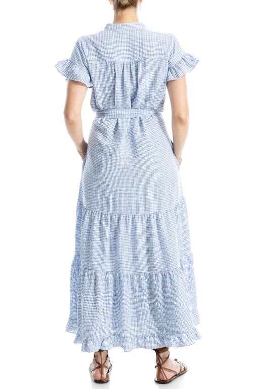 Max Studio Ruffle Short Sleeve Tiered Maxi Shirtdress