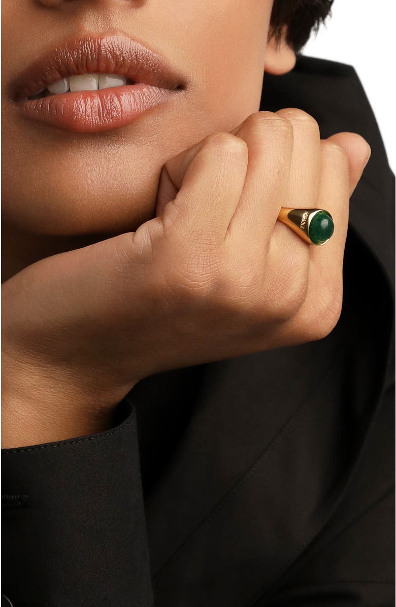 PDPAOLA Aventurine Moon Ring, Alternate, color, Green Aventurine