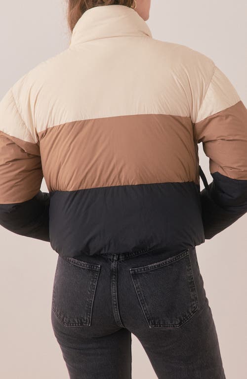 Marine Layer Gia Crop Down Puffer Jacket In Multi