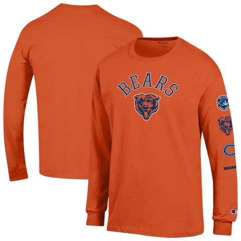 Men's Champion  Orange Chicago Bears Seal Long Sleeve T-Shirt