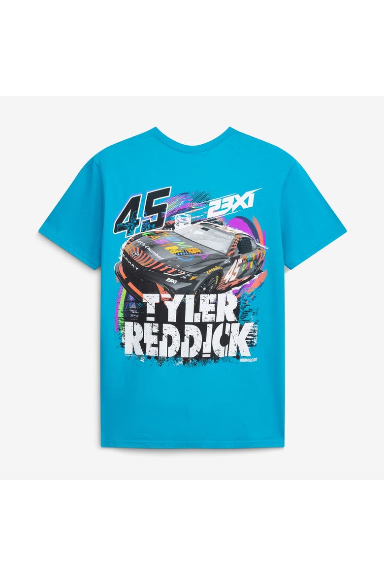 Men's 23XI Racing  Teal Tyler Reddick #45 Chumba Tropical Car T-Shirt, Alternate, color, Teal