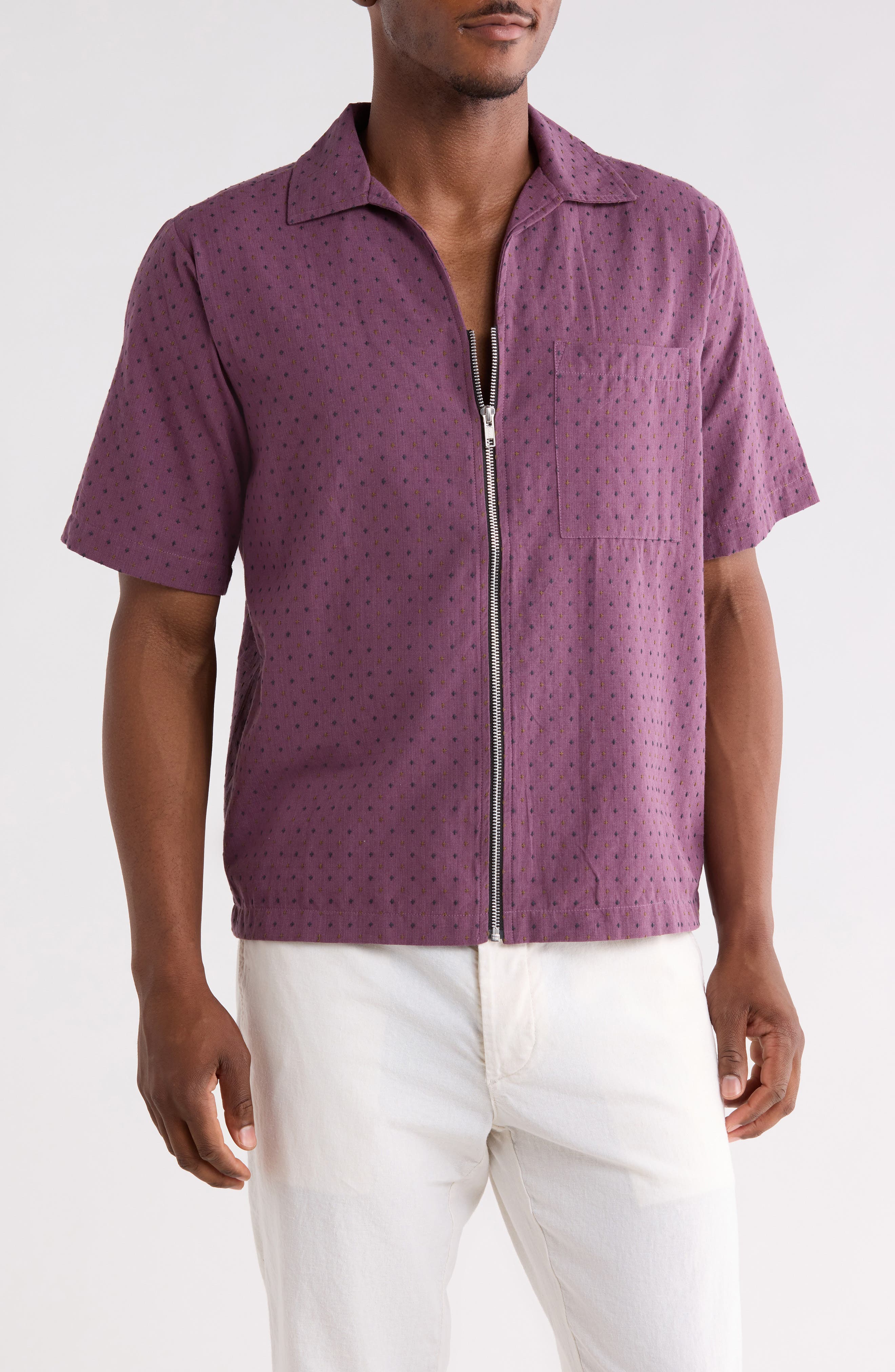 Azzish Zip Cotton Shirt