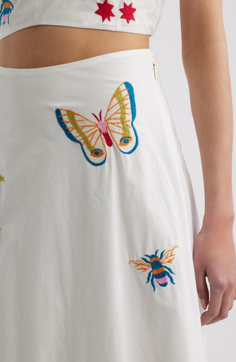 Cleobella Eden Embroidered Organic Cotton Maxi Skirt, Alternate, color, Montecito Embroidery Motif