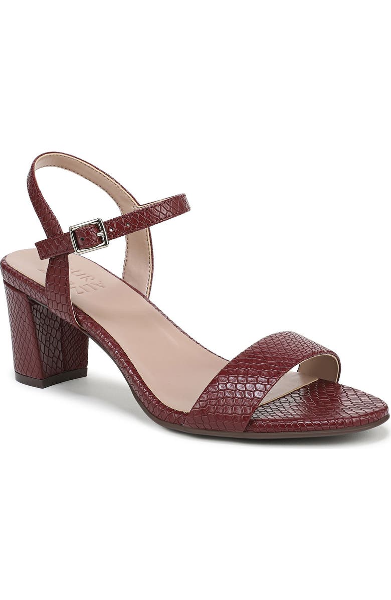 Naturalizer Bristol Sandal - Wide Width Available, Main, color, Cranberry Red Faux Leather