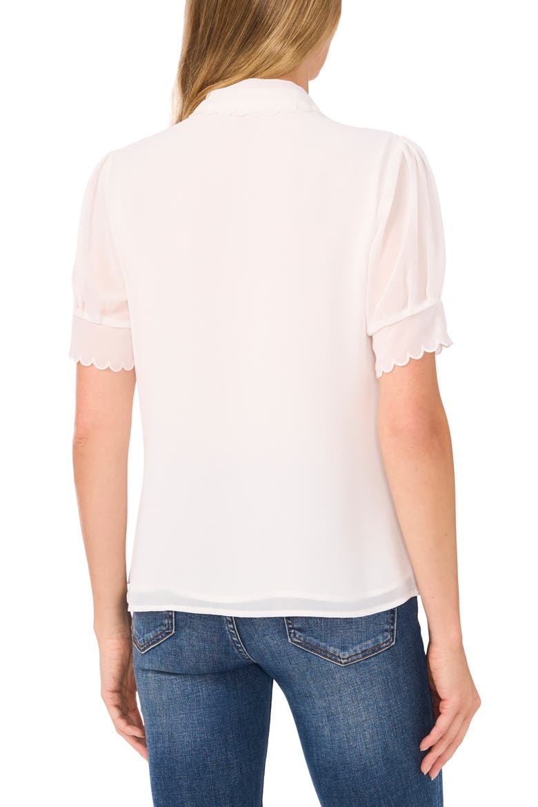 Scallop Trim Button-Up Shirt, Alternate, color, NEW IVORY