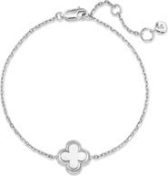 DEVATA Clover Chain Bracelet in Rhodium Plated Sterling Silver