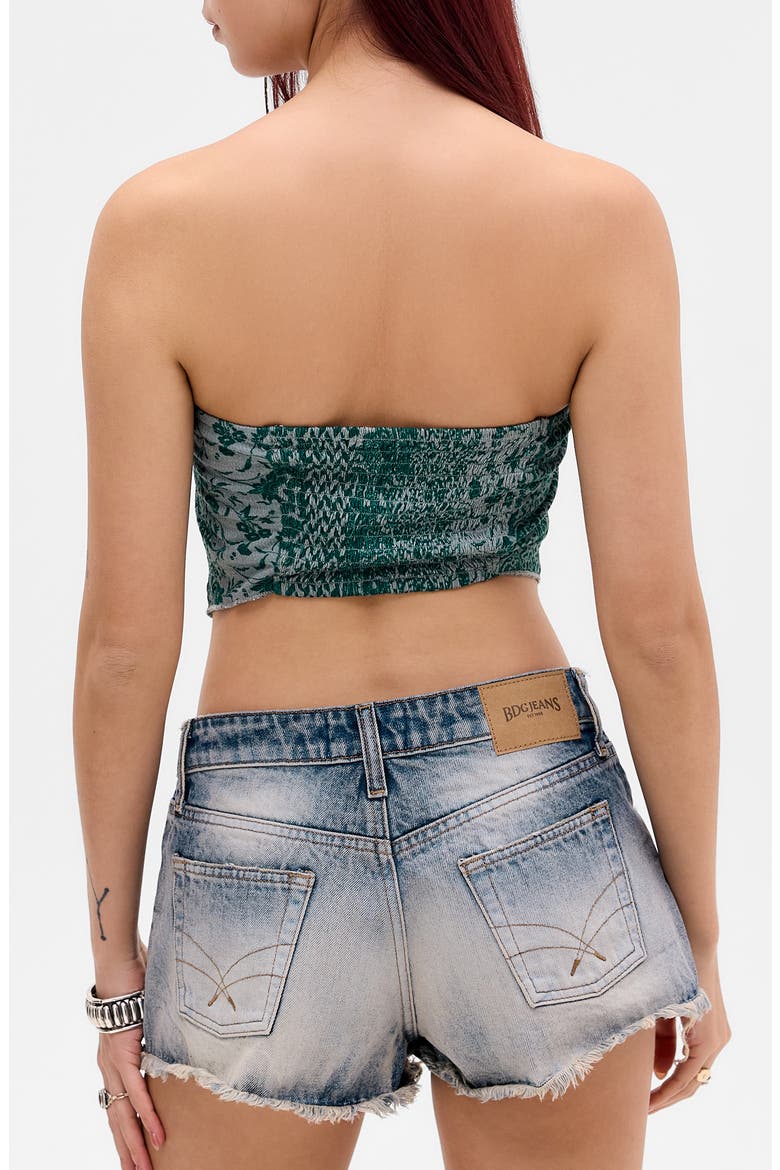 Bandana Bandeau Crop Top, Alternate, color, GREEN