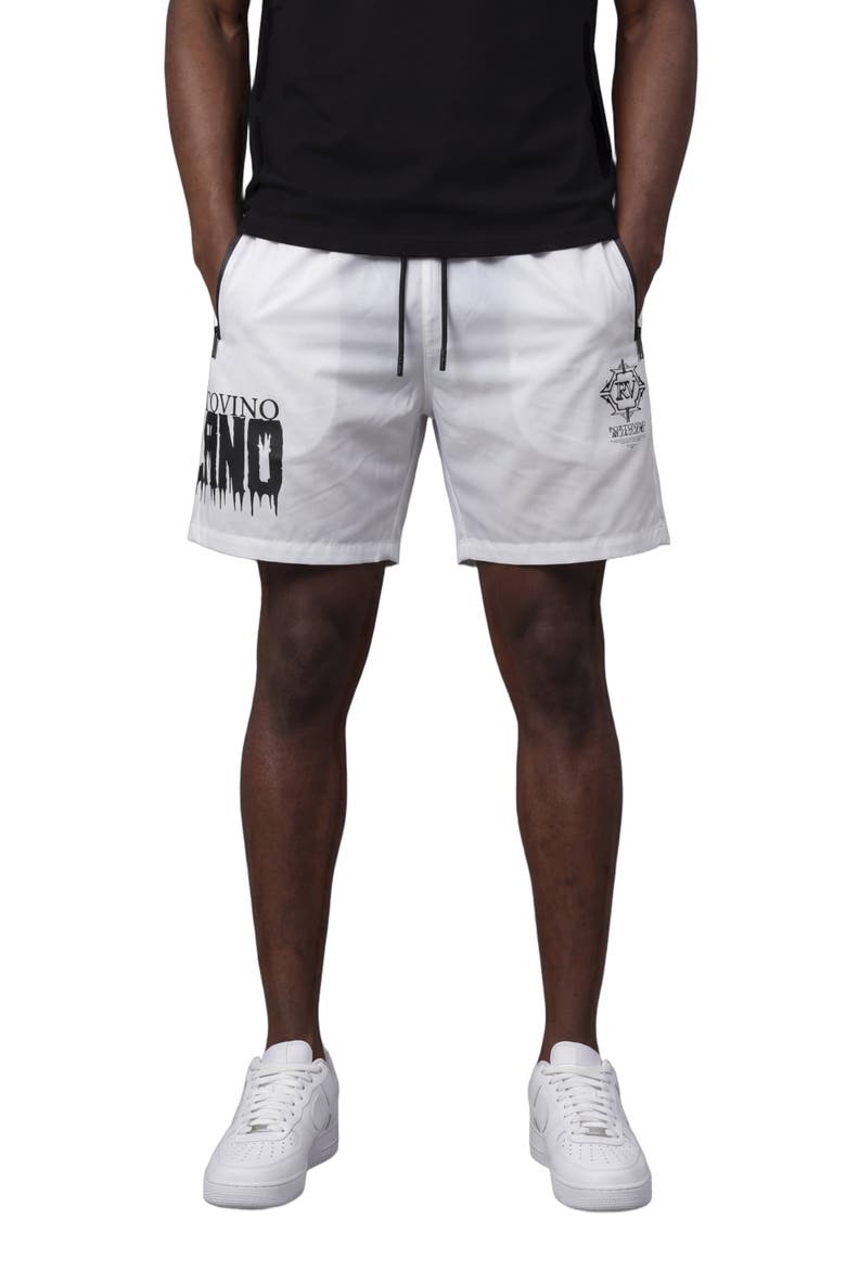 Milano Lettering Quick Dry Swim Trunks, Main, color, White