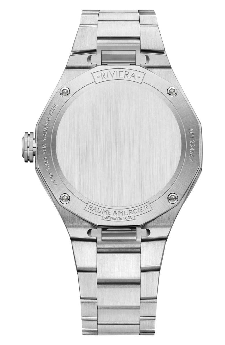 Baume & Mercier Riviera 10614 Automatic Bracelet Watch, 36mm, Alternate, color, Silver