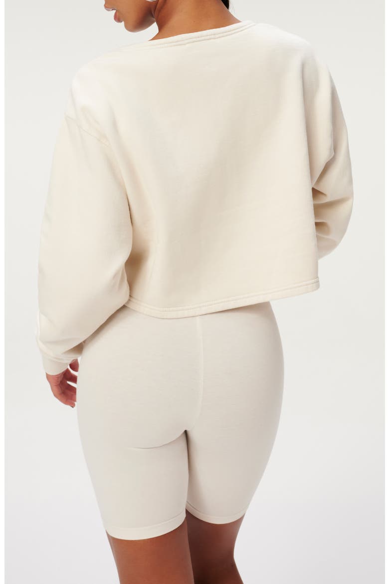 Collarless Half Zip Sweatshirt, Alternate, color, BONE001