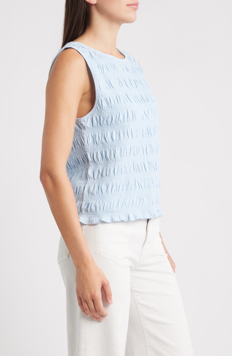 Madewell Smocked Tank Top, Alternate, color, Light Pool