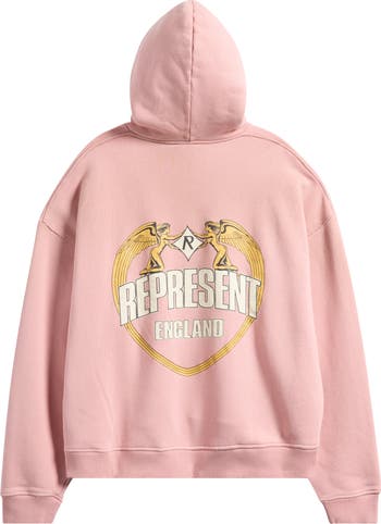 Oversize Distressed Angel Border Graphic Hoodie