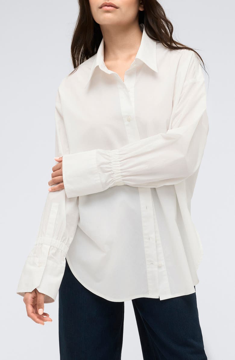 Kenneth Cole Oversize Boyfriend Shirt, Main, color, Pure White