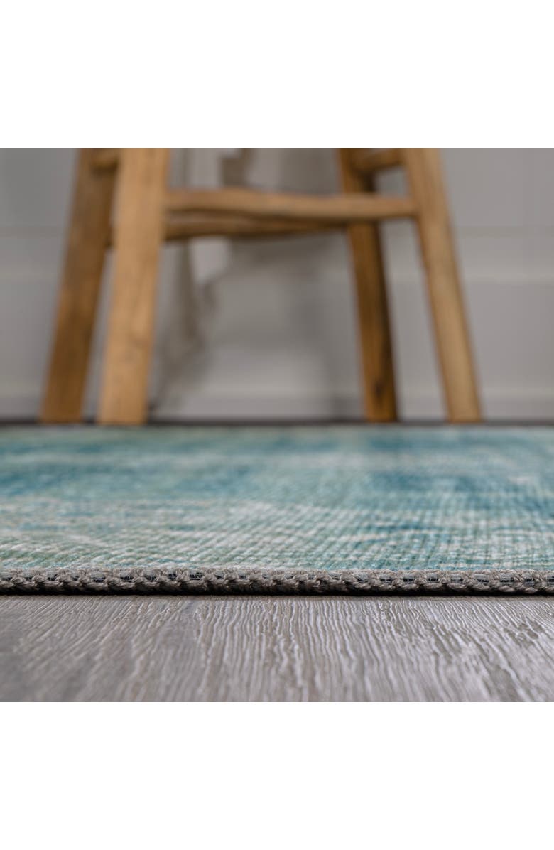 JONATHAN Y Regis Bohemian Medallion Machine-Washable Area Rug, Alternate, color, Teal/Cream