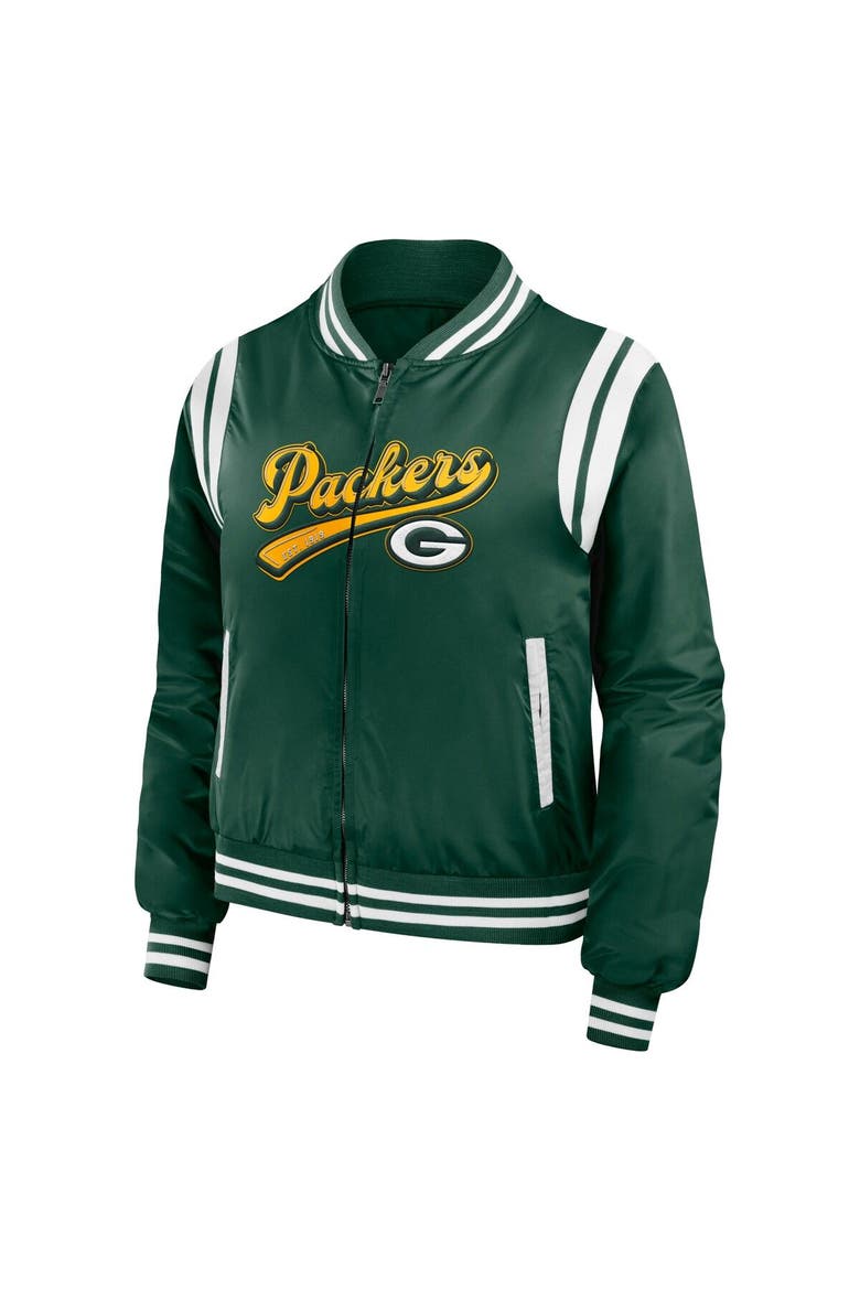 Women's WEAR by Erin Andrews Green Green Bay Packers Bomber Full-Zip Jacket, Alternate, color, Green