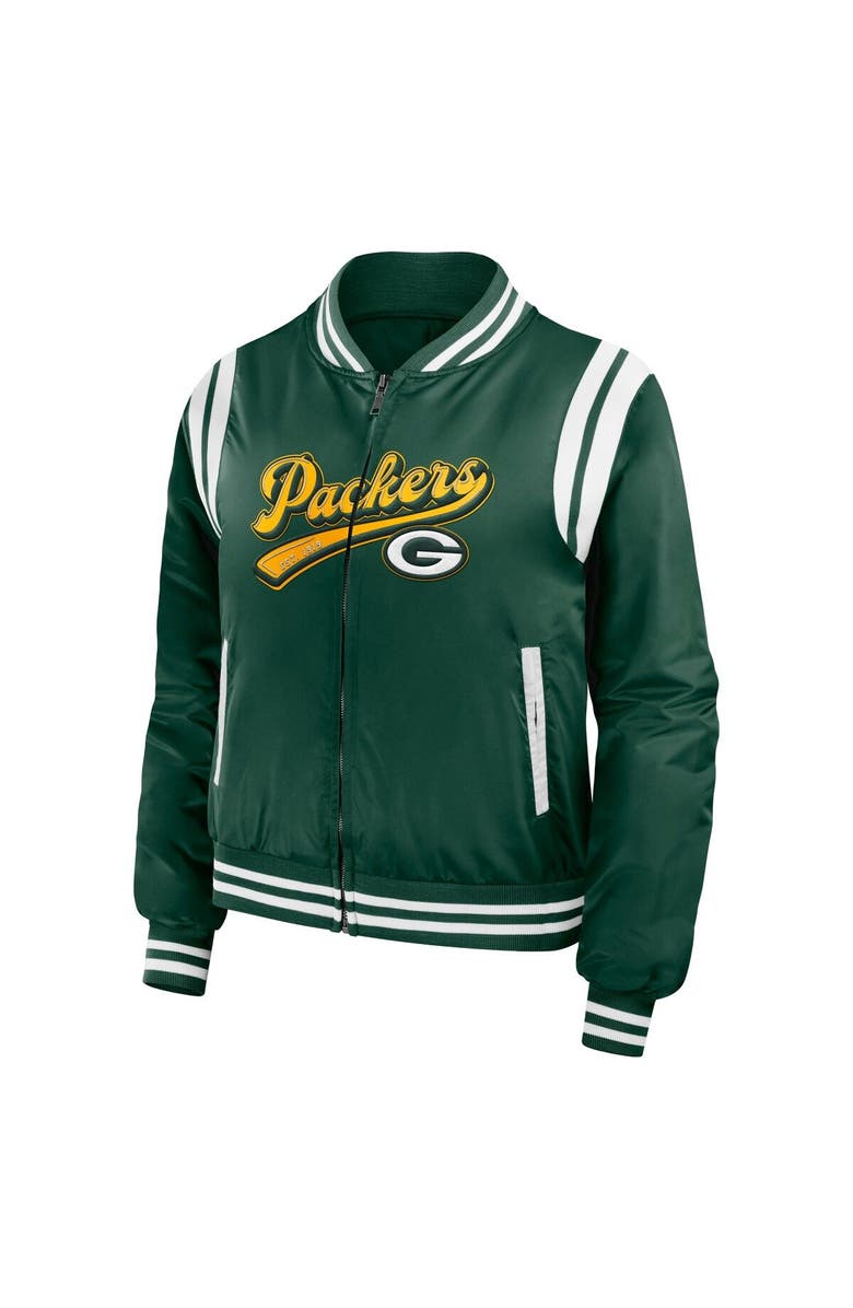 WEAR by Erin Andrews Women's WEAR by Erin Andrews Green Green Bay Packers Bomber Full-Zip Jacket, Alternate, color, Green