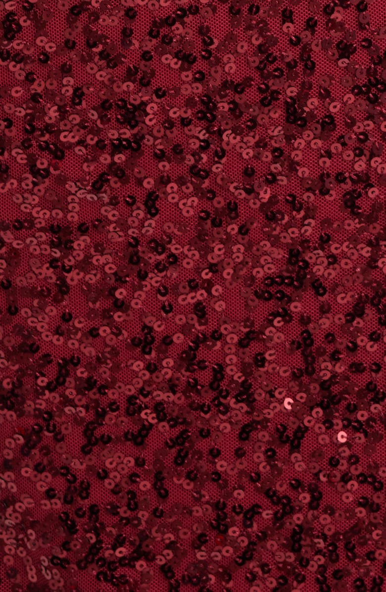 Anne Klein Draped Sleeveless Sequin Sheath Midi Dress, Alternate, color, Titian Red