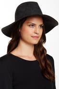 PHENIX Leather Trim Wide Brim Wool Fedora