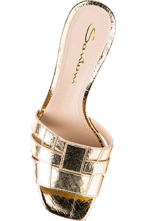 SANTONI LEATHER MID-HEEL BEYOND SANDAL